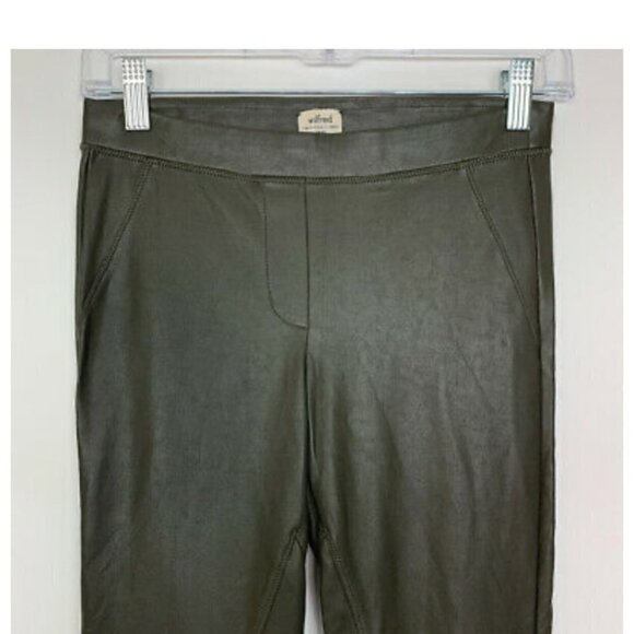 - Wilfred xs olive green faux leather pant - Picture 7 of 9